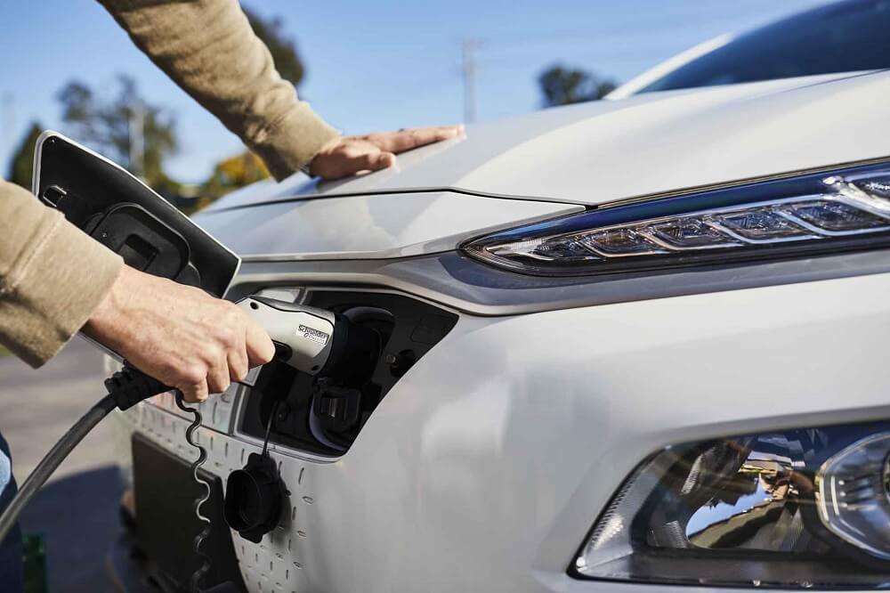 Charging an EV.
