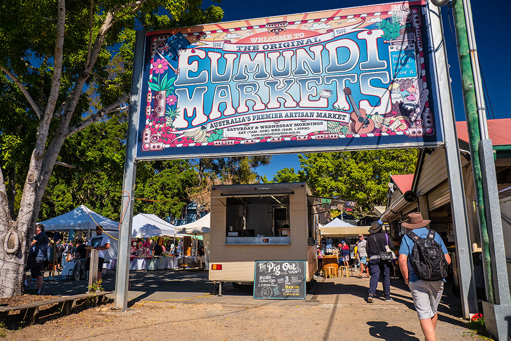 Entry to Eumundi Markets.