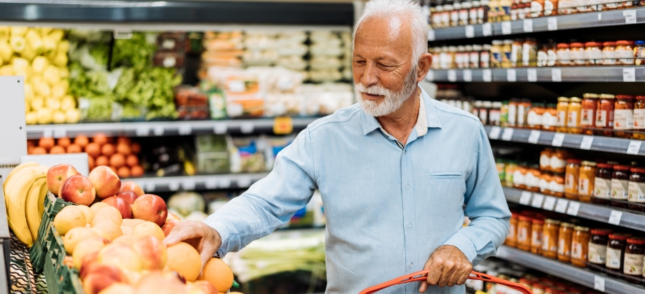 Man buying fruit and vegetables