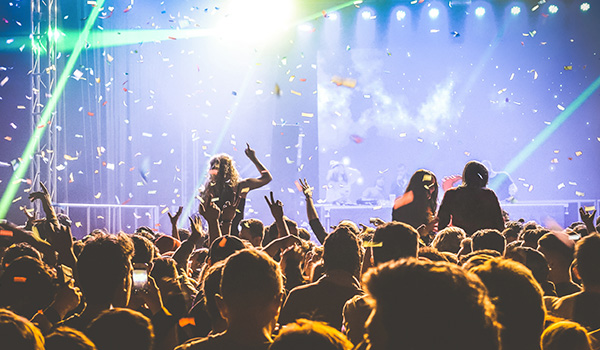 Crowd of people watching a concert